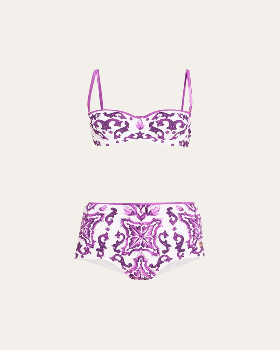 Majolica-Print Balconette Two-Piece Swimsuit